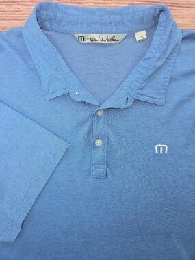 Travis Mathew Mens Pima Cotton Blend Blue Polo Size XXL
